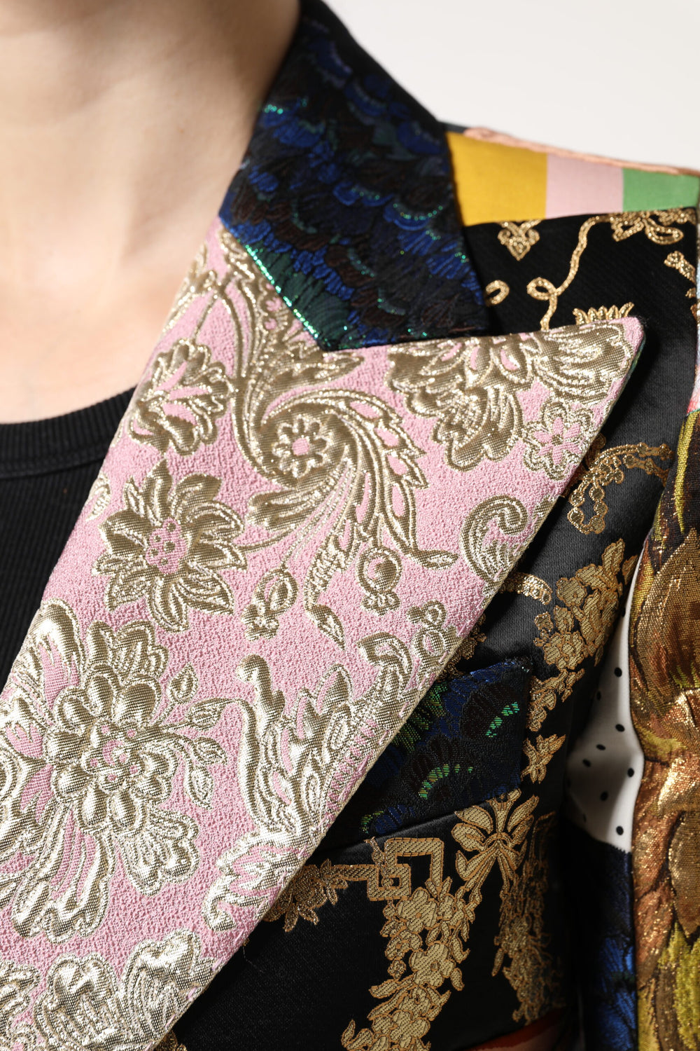 Multicolor Floral Patchwork Jacquard Jacket