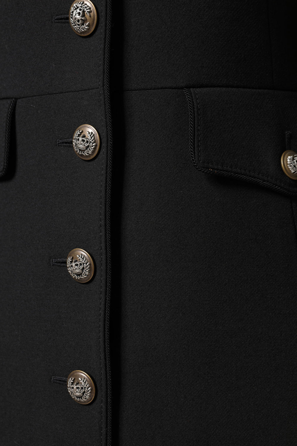 Black Wool Single Breasted Trench Coat Jacket