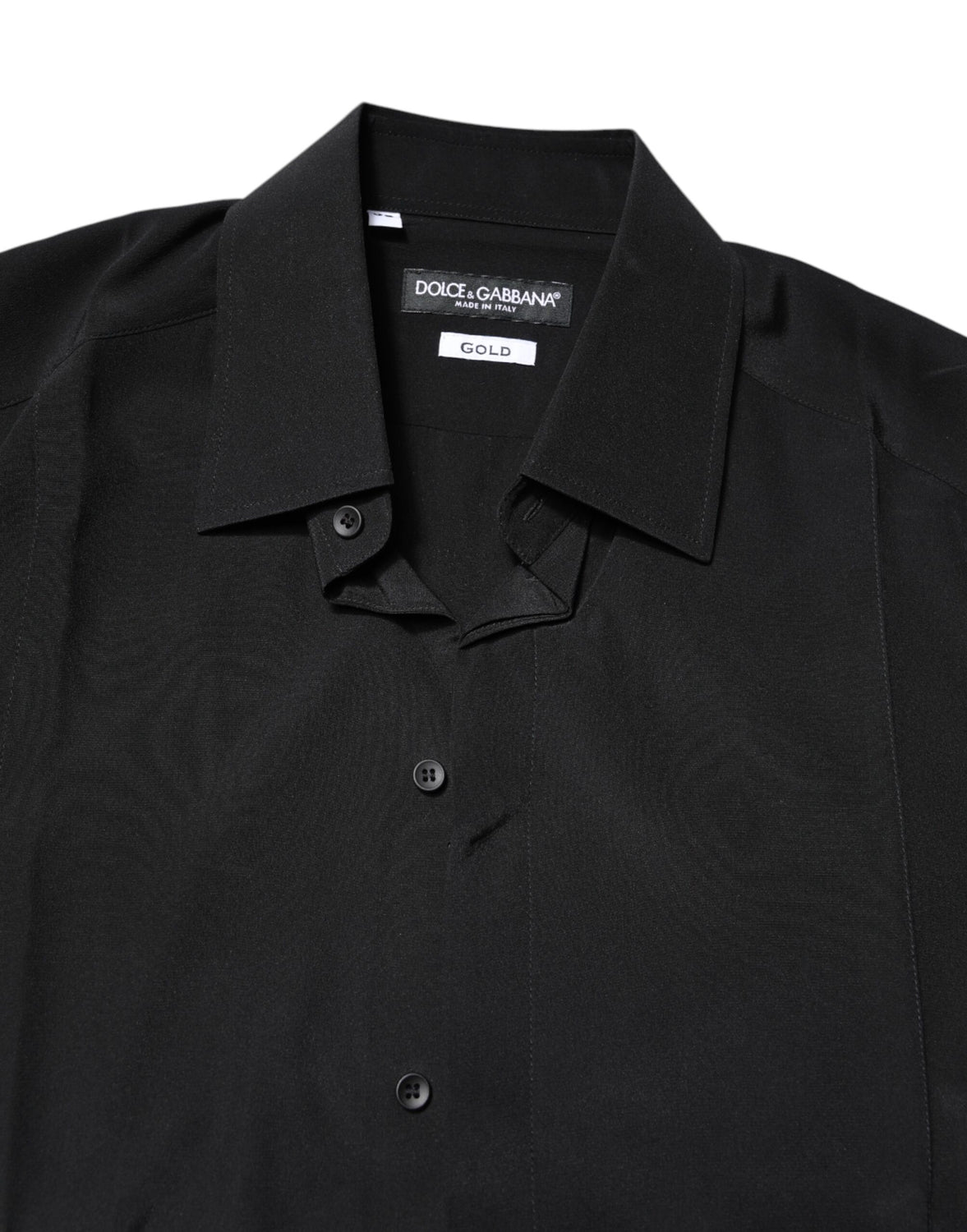 Black Silk GOLD Long Sleeves Dress Shirt