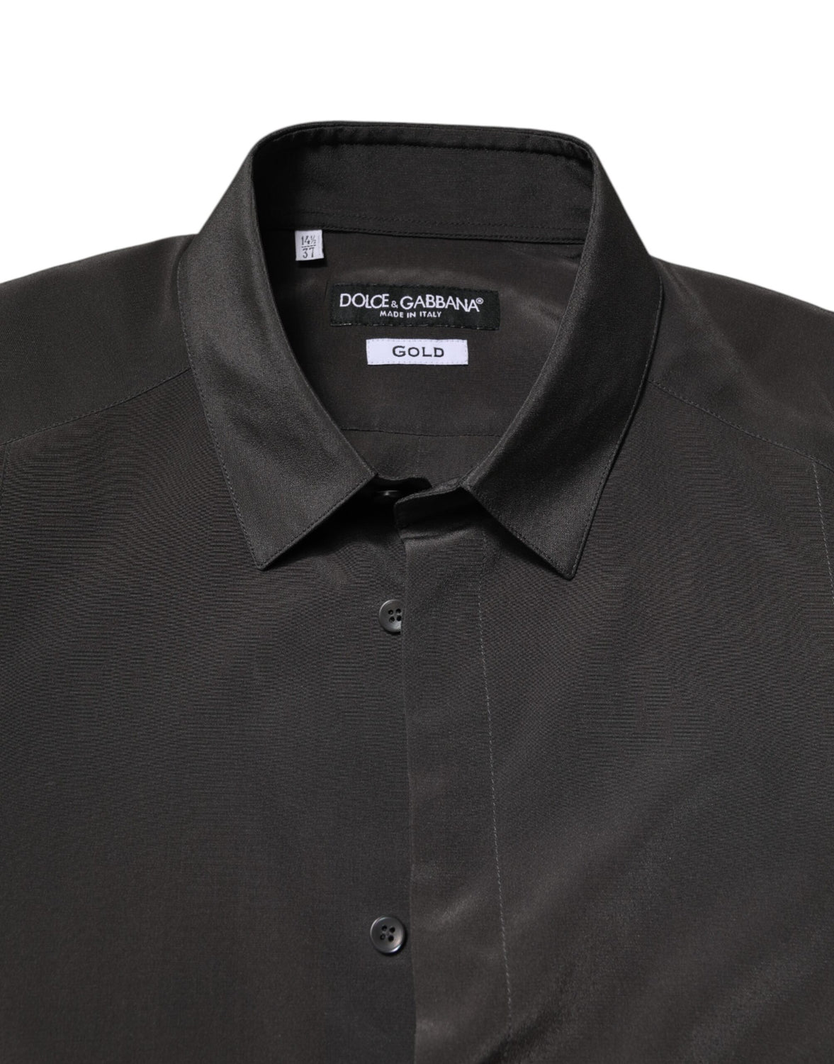 Dark Gray Silk GOLD Dress Formal Shirt