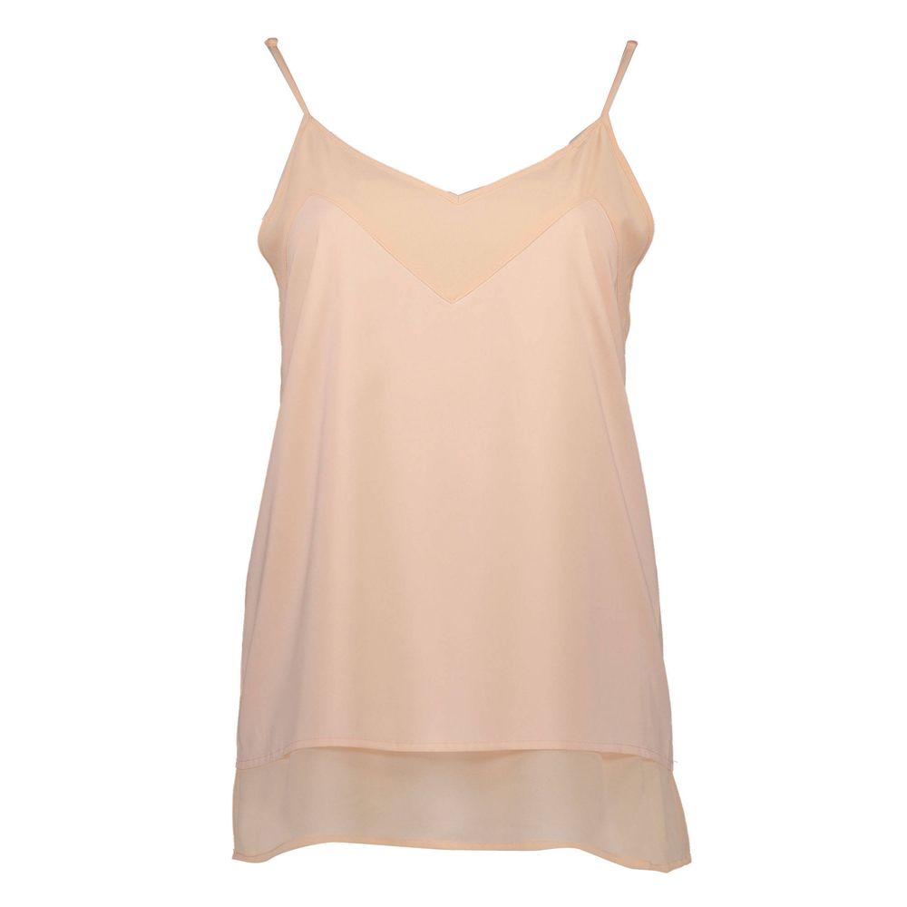 Pink Polyester Women Tank Top