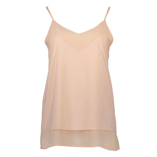 Pink Polyester Women Tank Top