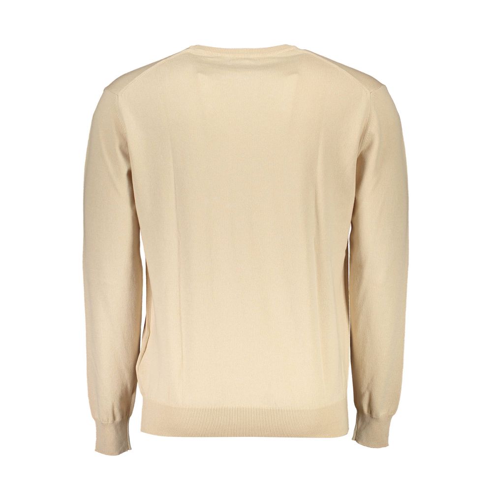 Beige Cotton Men Sweater