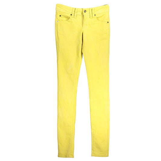 Yellow Cotton Women Jeans