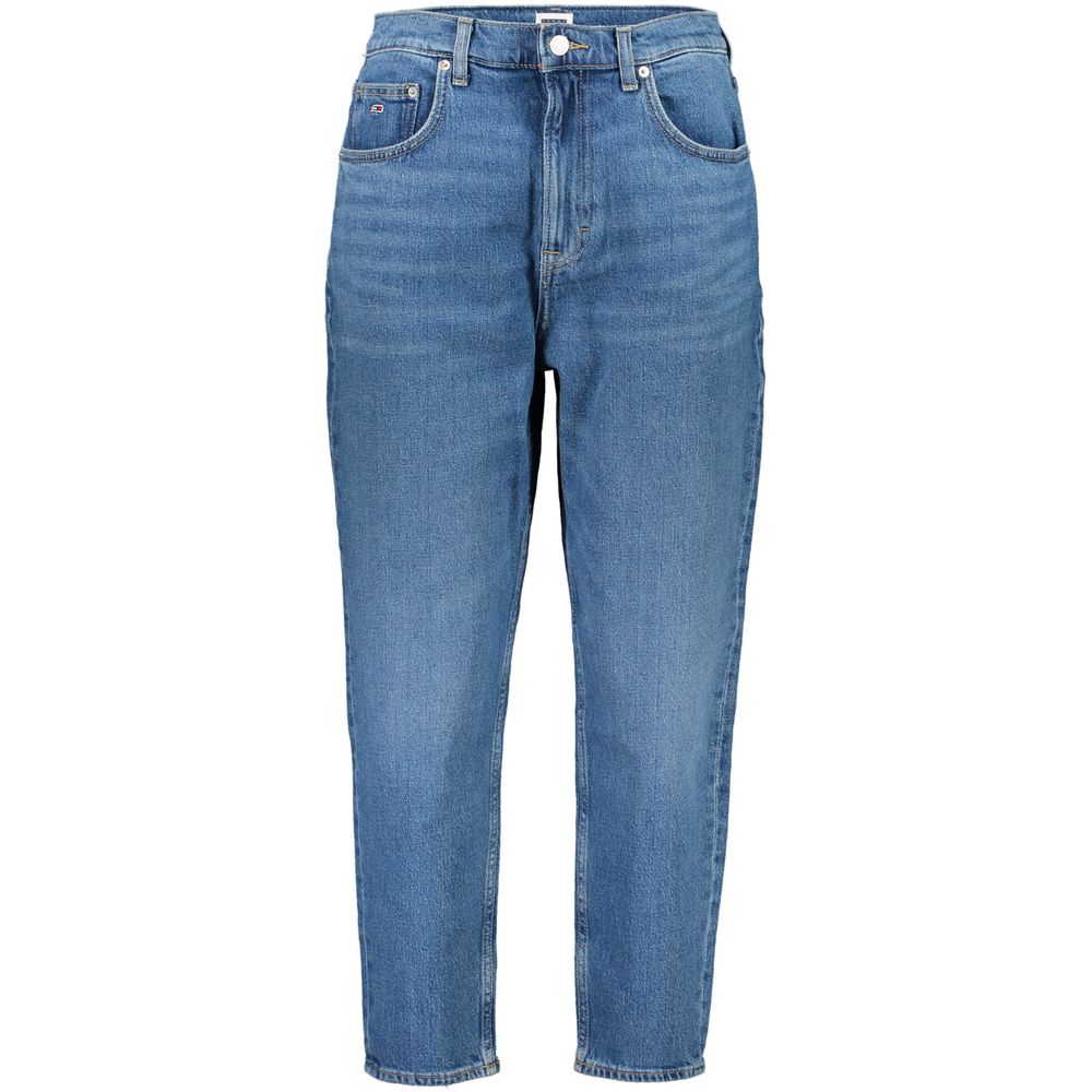 Blue Cotton Women's High-Waisted Jean