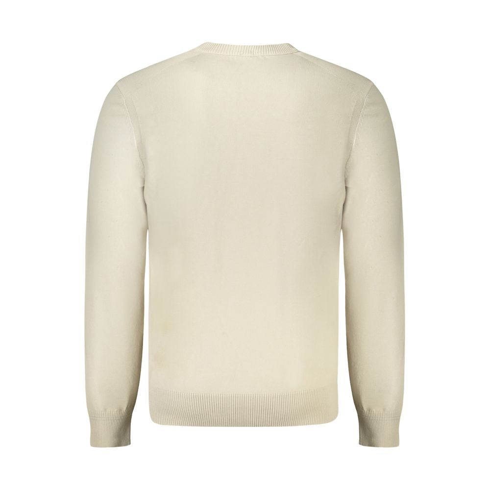 Beige Cotton Men's Long Sleeve Shirt