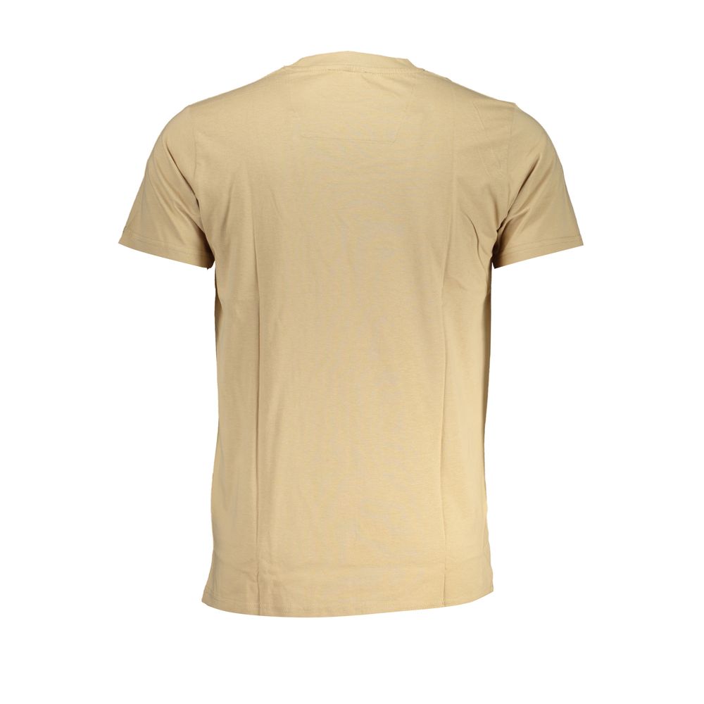 Beige Cotton Men T-Shirt