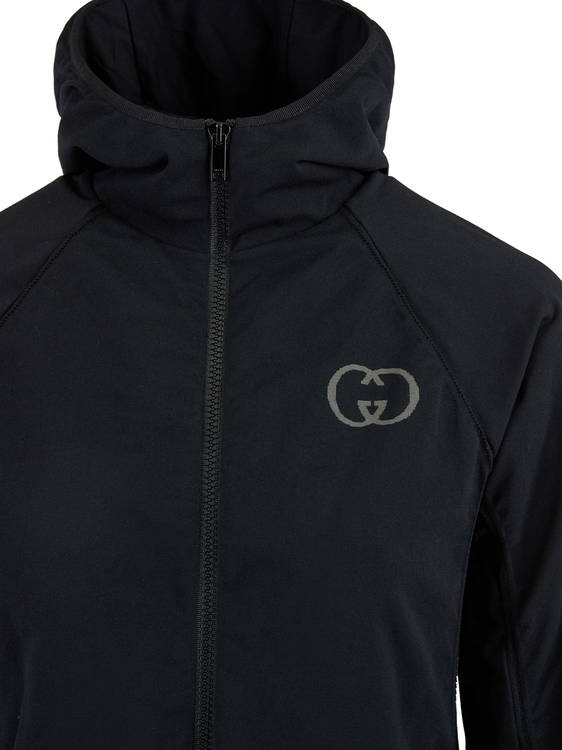 Black Polyamide Hoodie Sweatshirt