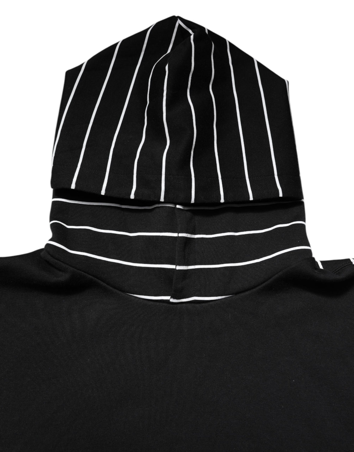 Black White Stripe Hooded Sweatshirt Sweater