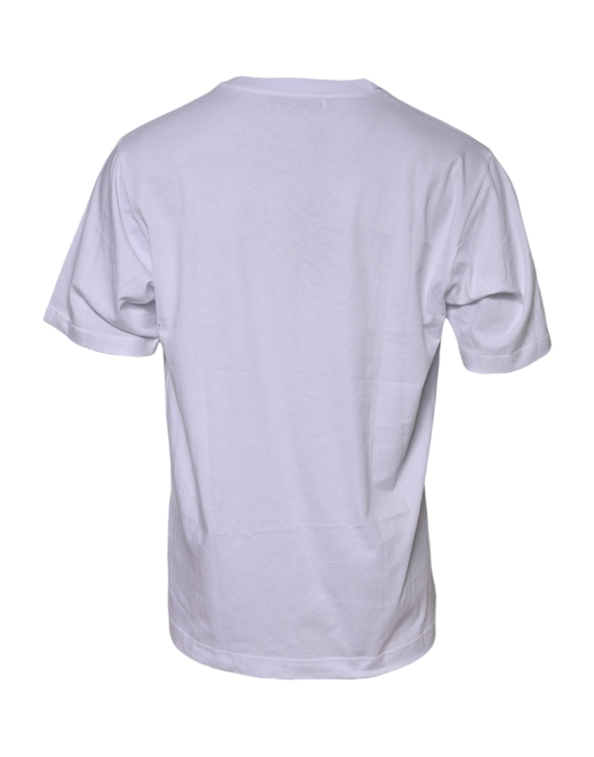 White Cotton Logo Print Crew Neck T-shirt