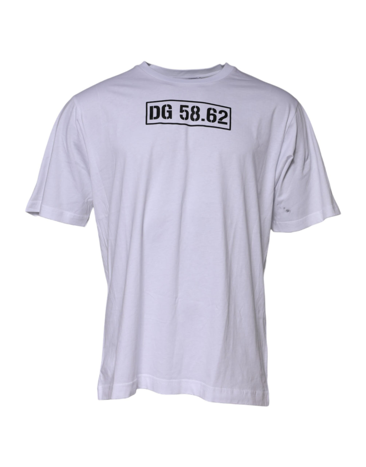 White Cotton Logo Print Crew Neck T-shirt