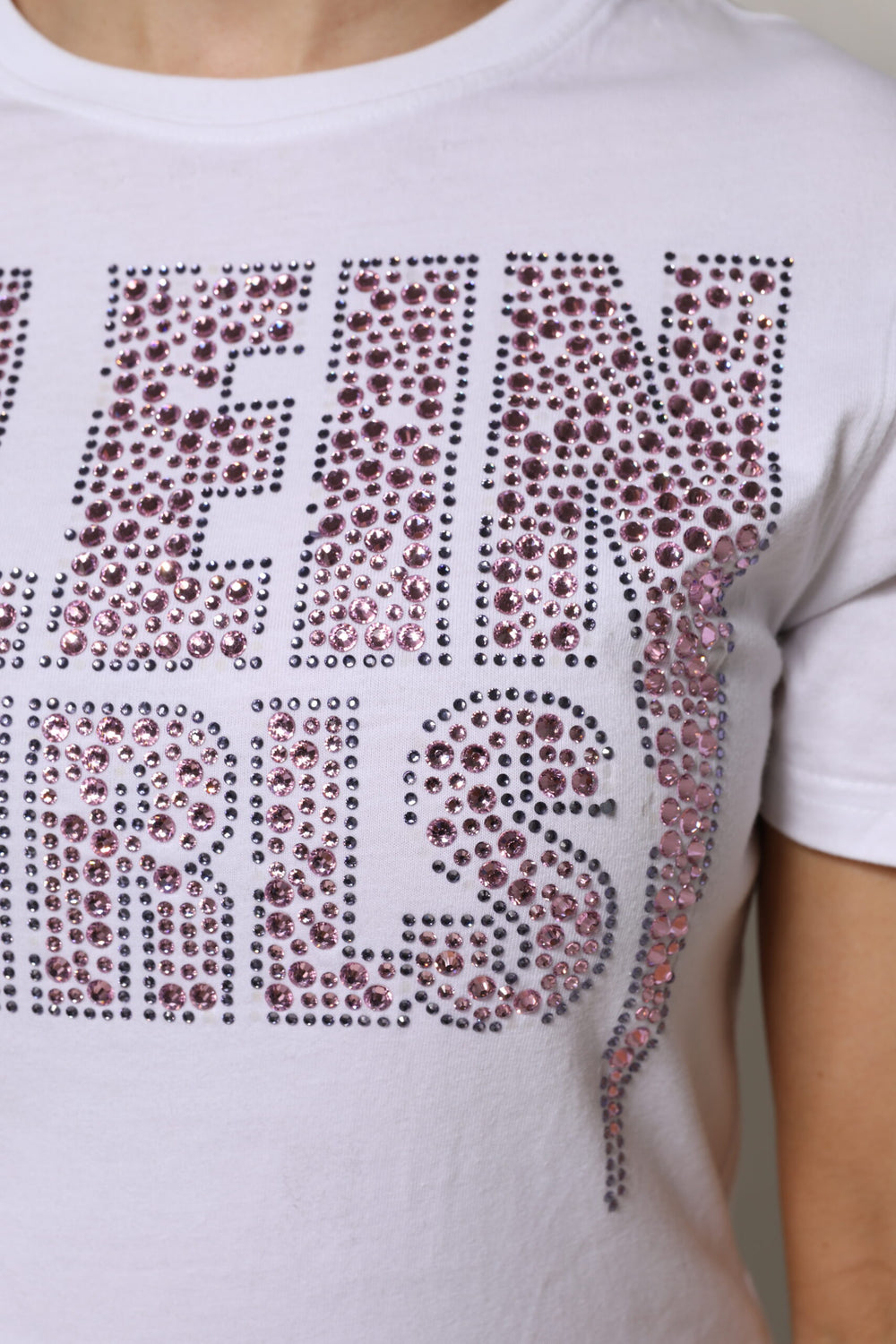 White Embellished CrewNeck Short Sleeve T-shirt