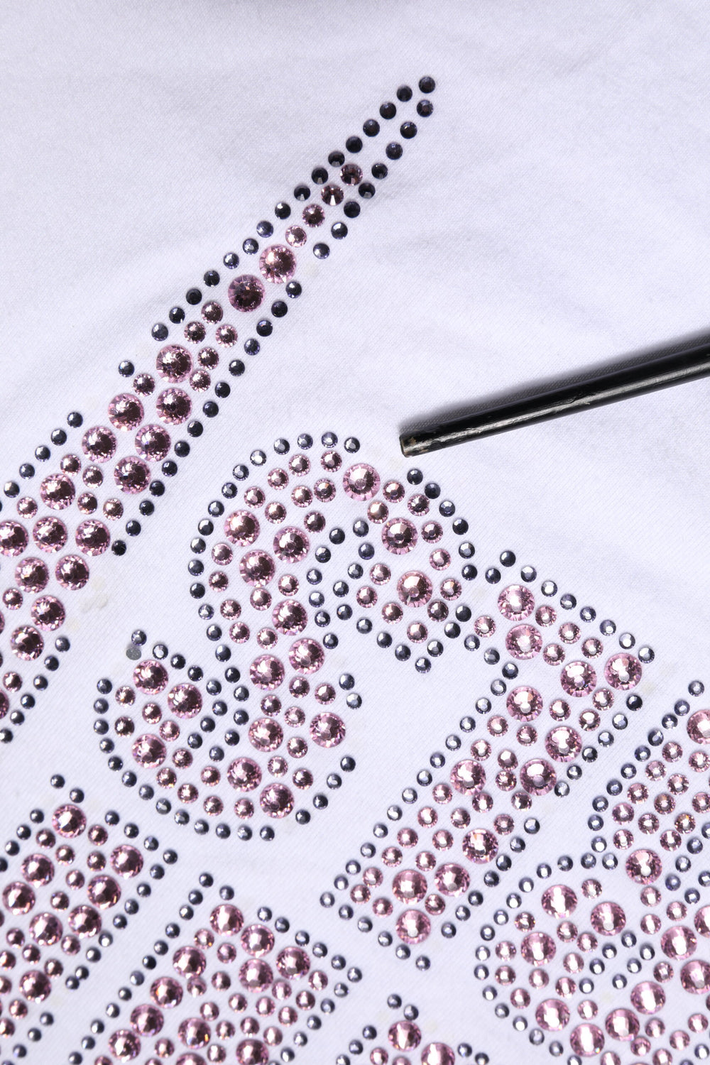 White Embellished CrewNeck Short Sleeve T-shirt