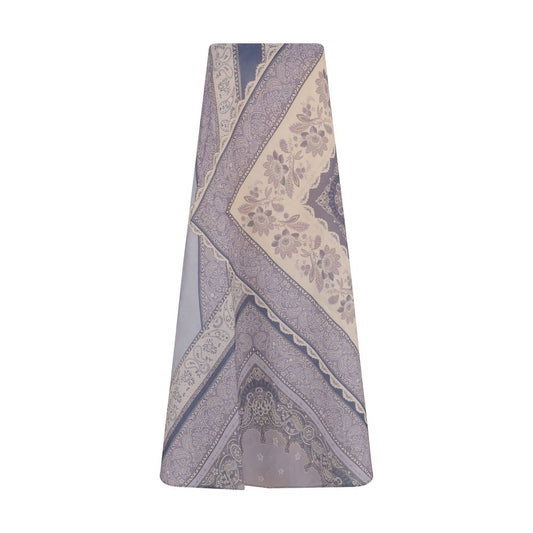 Purple Linen Midi Skirt