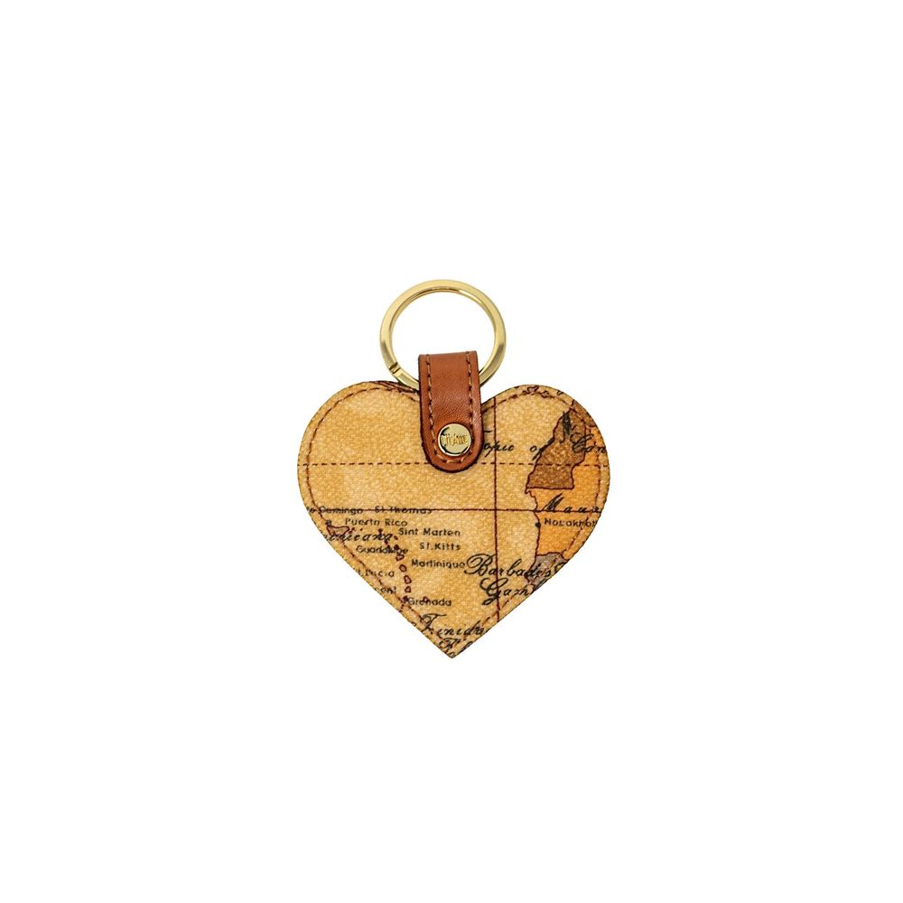 Beige Leather Keychain