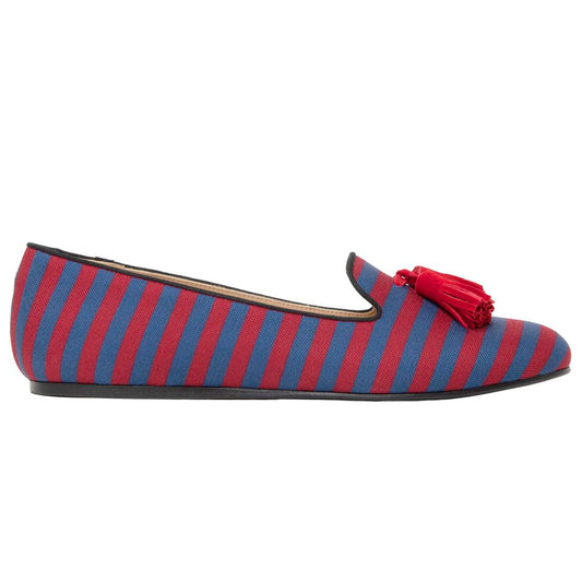 Red Cotton Flat Shoe