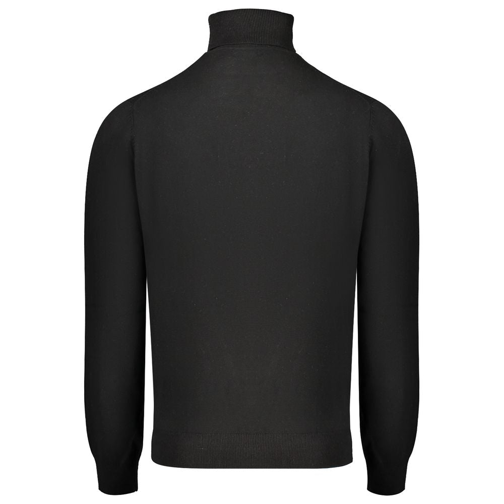 Black Wool Mens Turtleneck Sweater