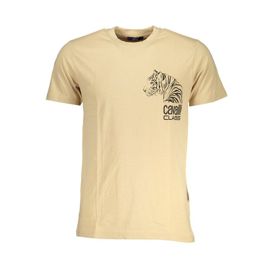Beige Cotton Men T-Shirt