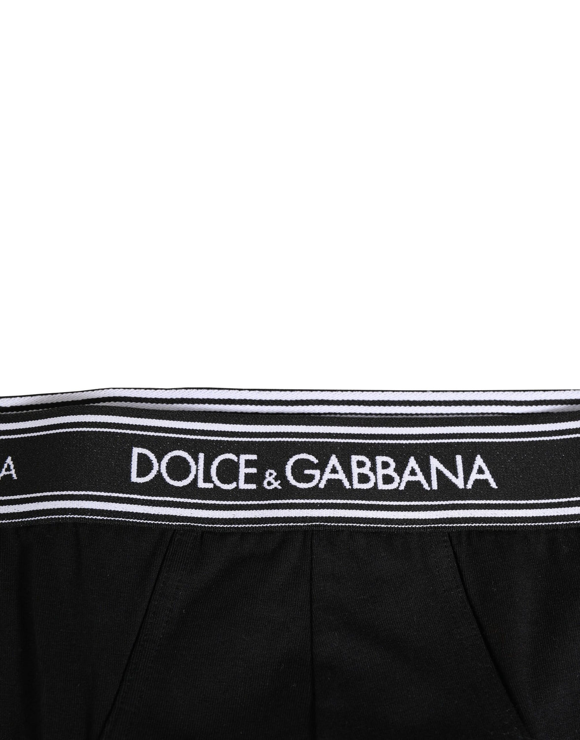 Black Cotton Stretch Logo Print Brief Underwear