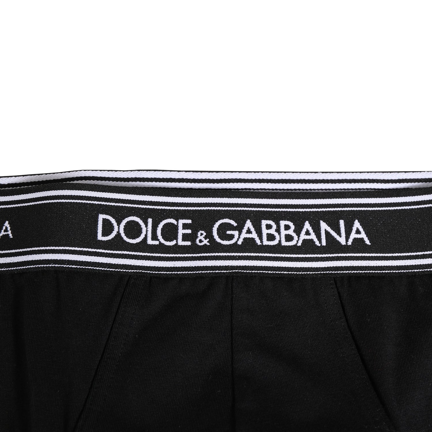 Black Cotton Stretch Logo Print Brief Underwear