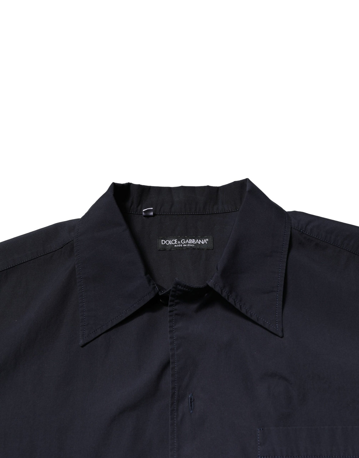 Dark Blue Cotton Short Sleeves Casual Shirt