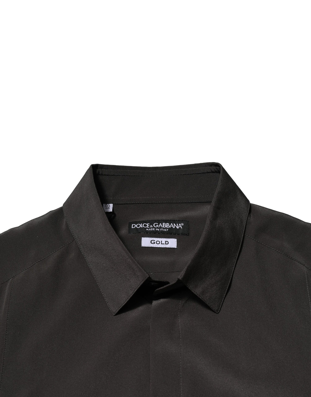 Dark Brown Silk GOLD Men Dress Formal Shirt