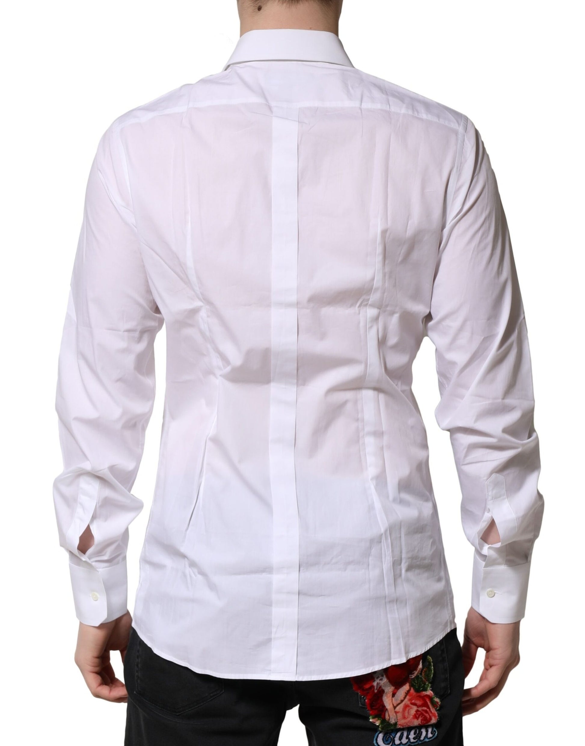 White Cotton GOLD Long Sleeves Formal Shirt