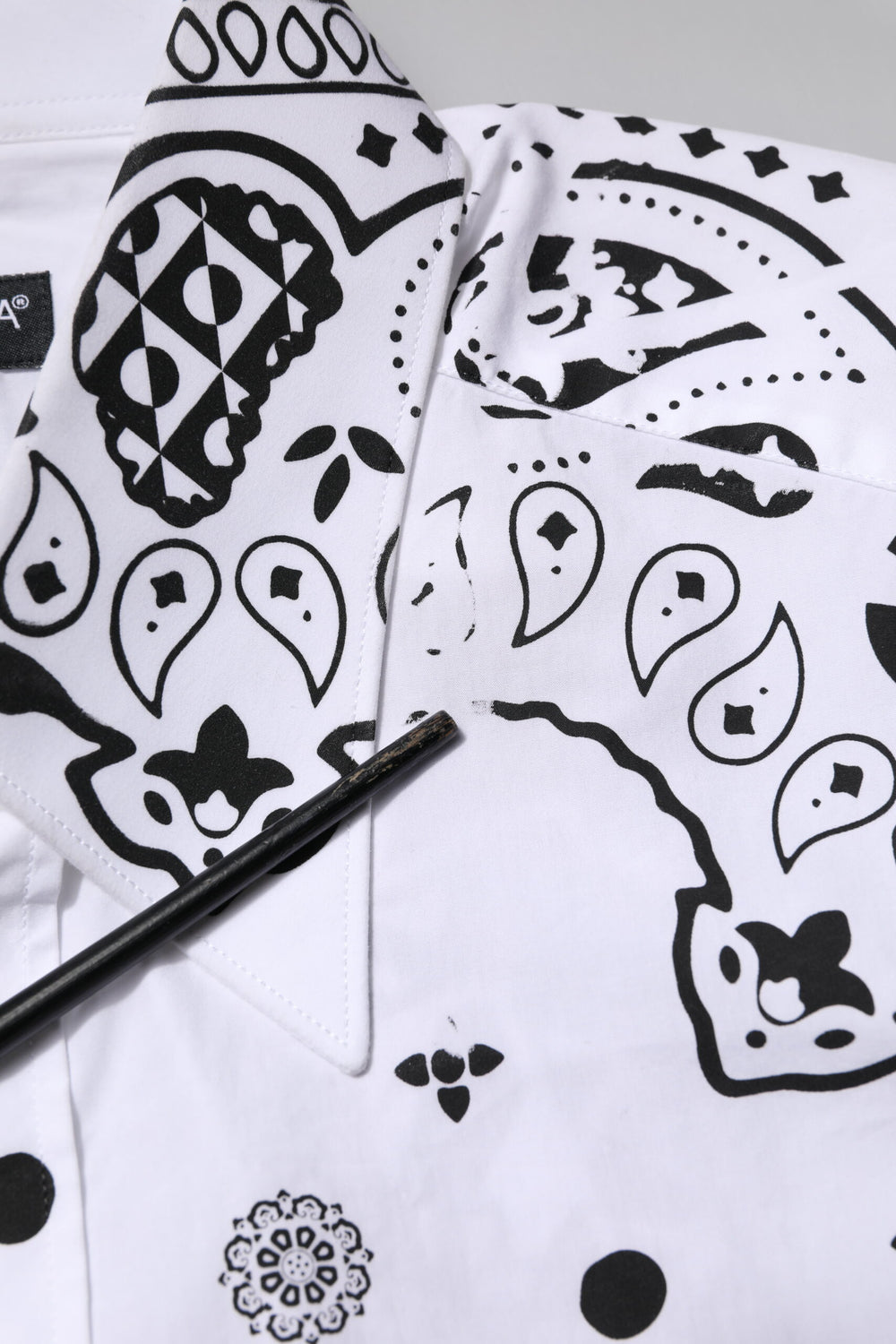 White MARTINI Bandana Print Formal Shirt