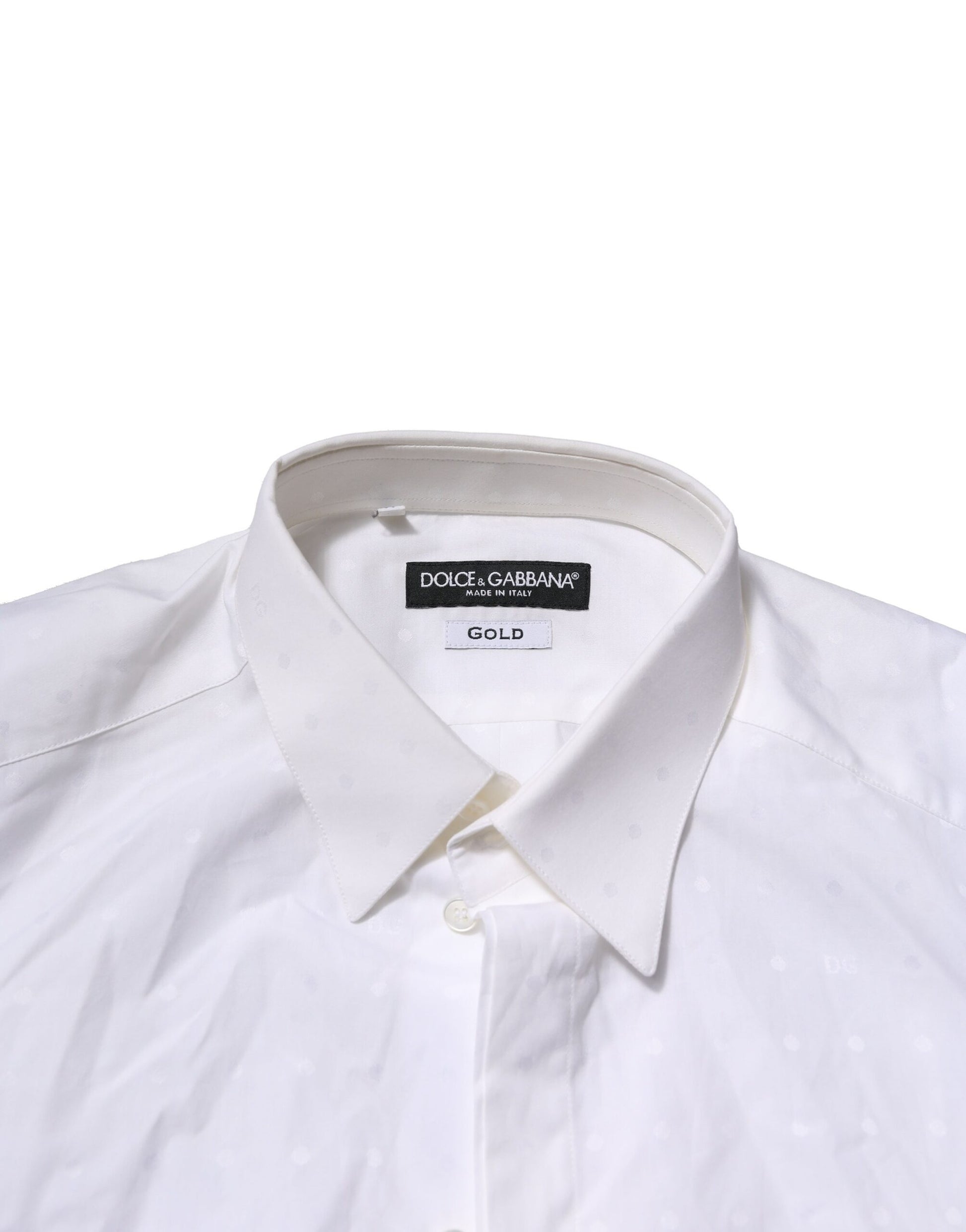 White GOLD Long Sleeves Dress Men Formal Shirt