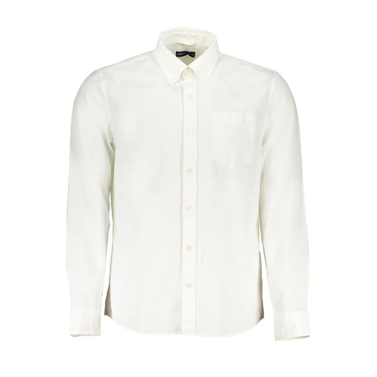 White Cotton Men Shirt