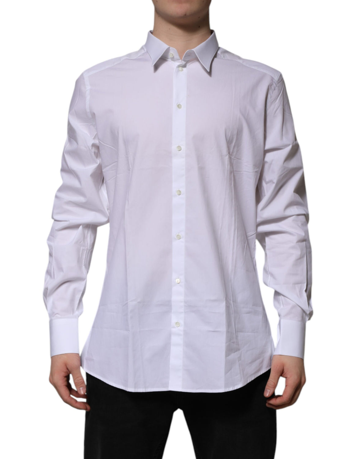 White Cotton GOLD Long Sleeves Formal Shirt
