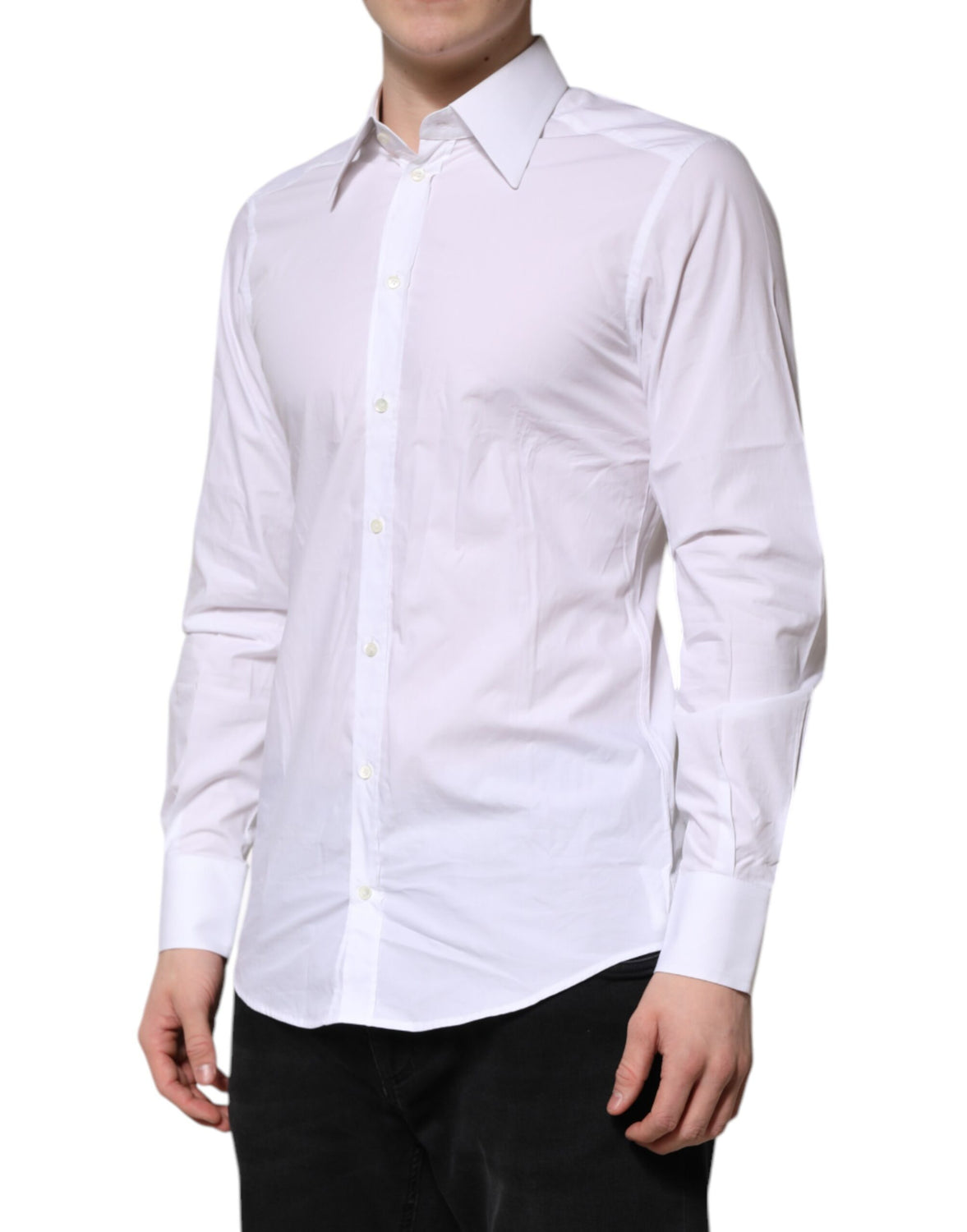 White Cotton GOLD Long Sleeves Formal Shirt