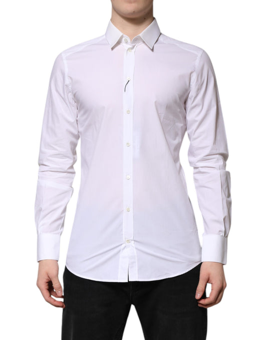 White Cotton GOLD Long Sleeves Formal Shirt