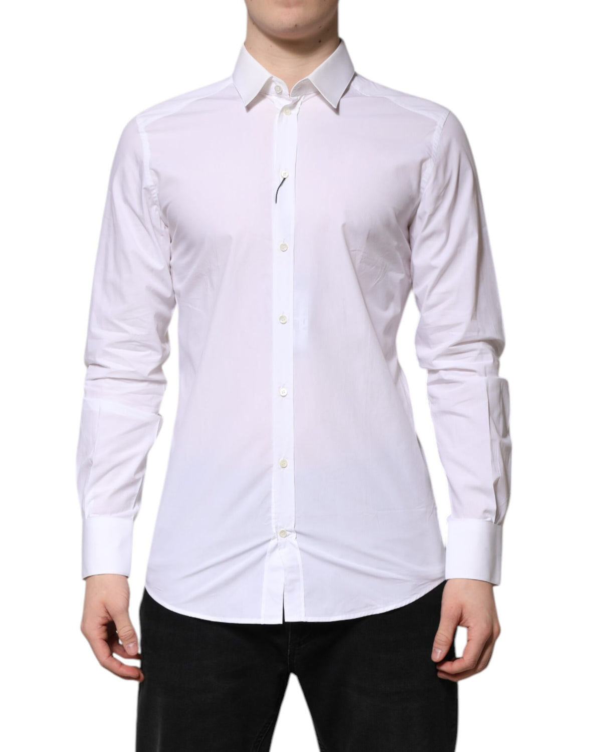 White Cotton GOLD Long Sleeves Formal Shirt