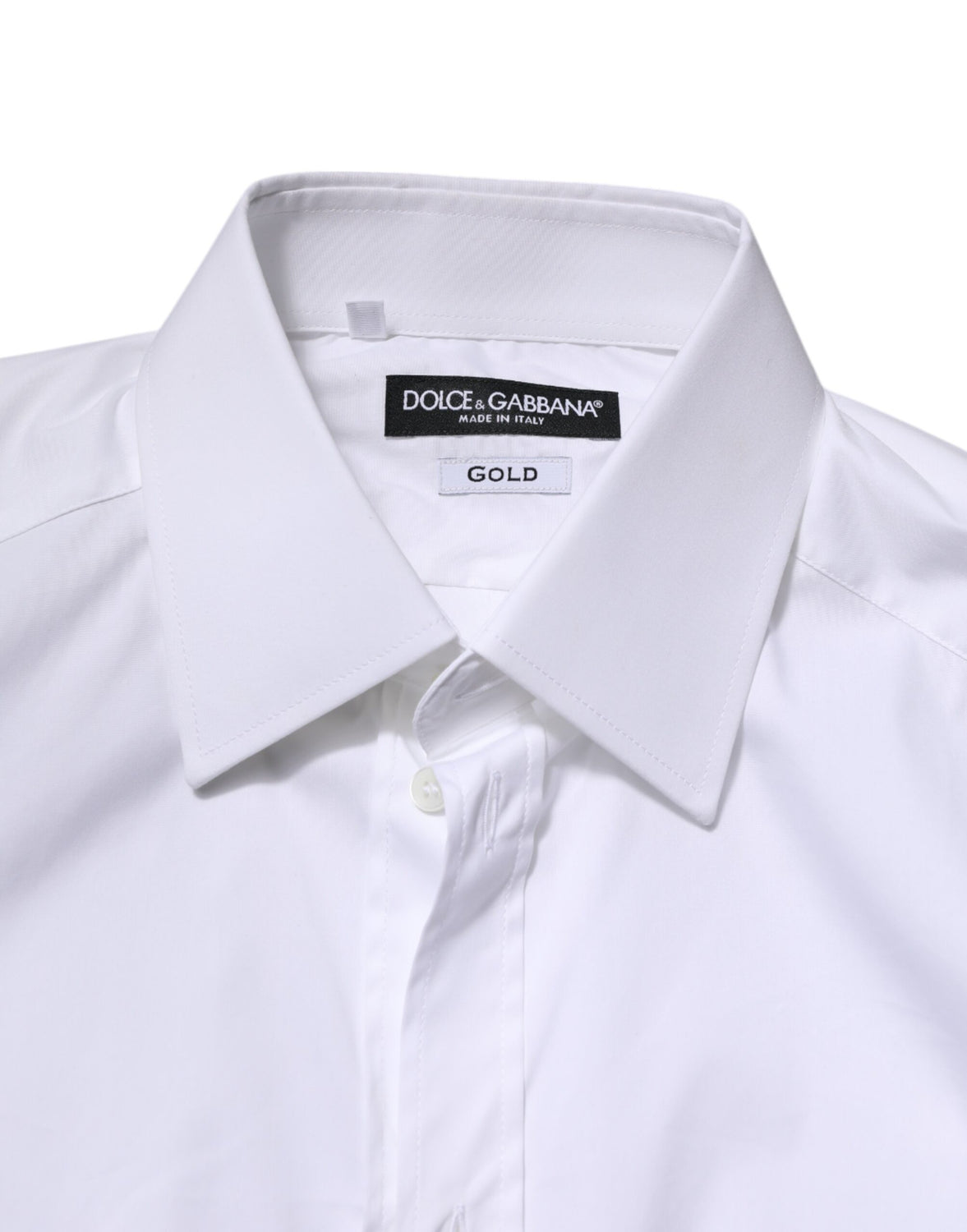 White Cotton GOLD Long Sleeves Formal Shirt