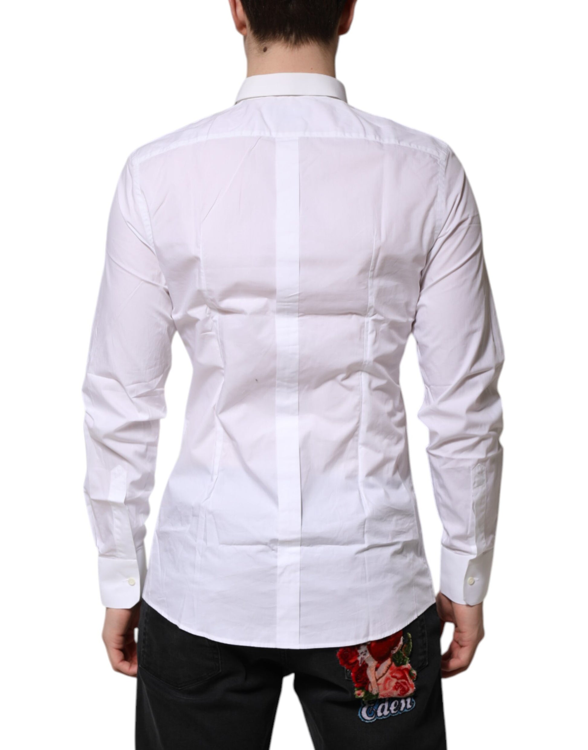 White Cotton GOLD Long Sleeves Formal Shirt