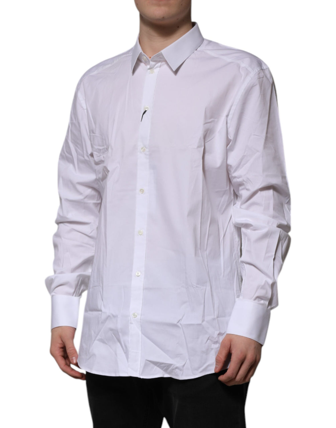 White Cotton GOLD Long Sleeves Formal Shirt