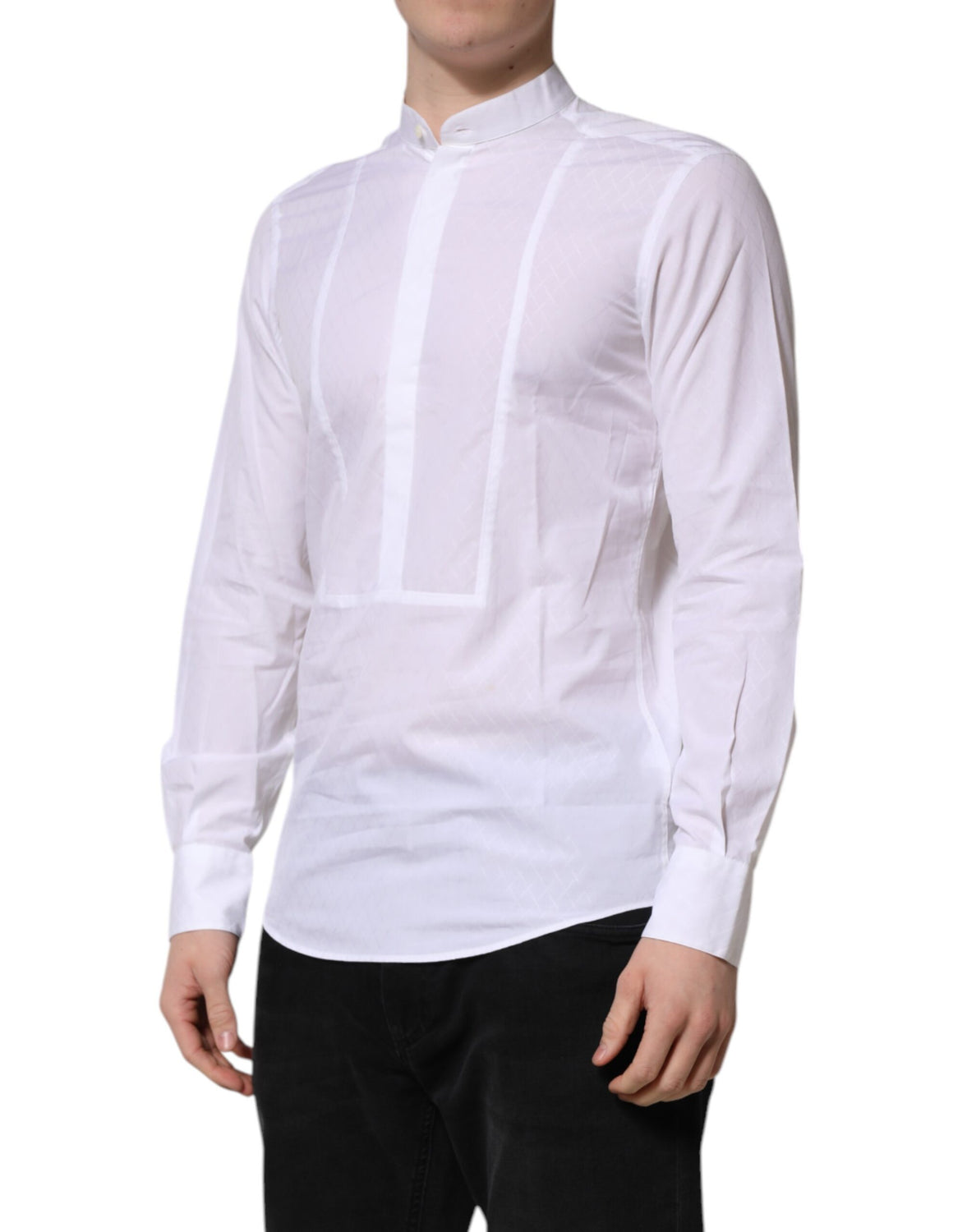 White Cotton Slim Long Sleeves Formal Shirt