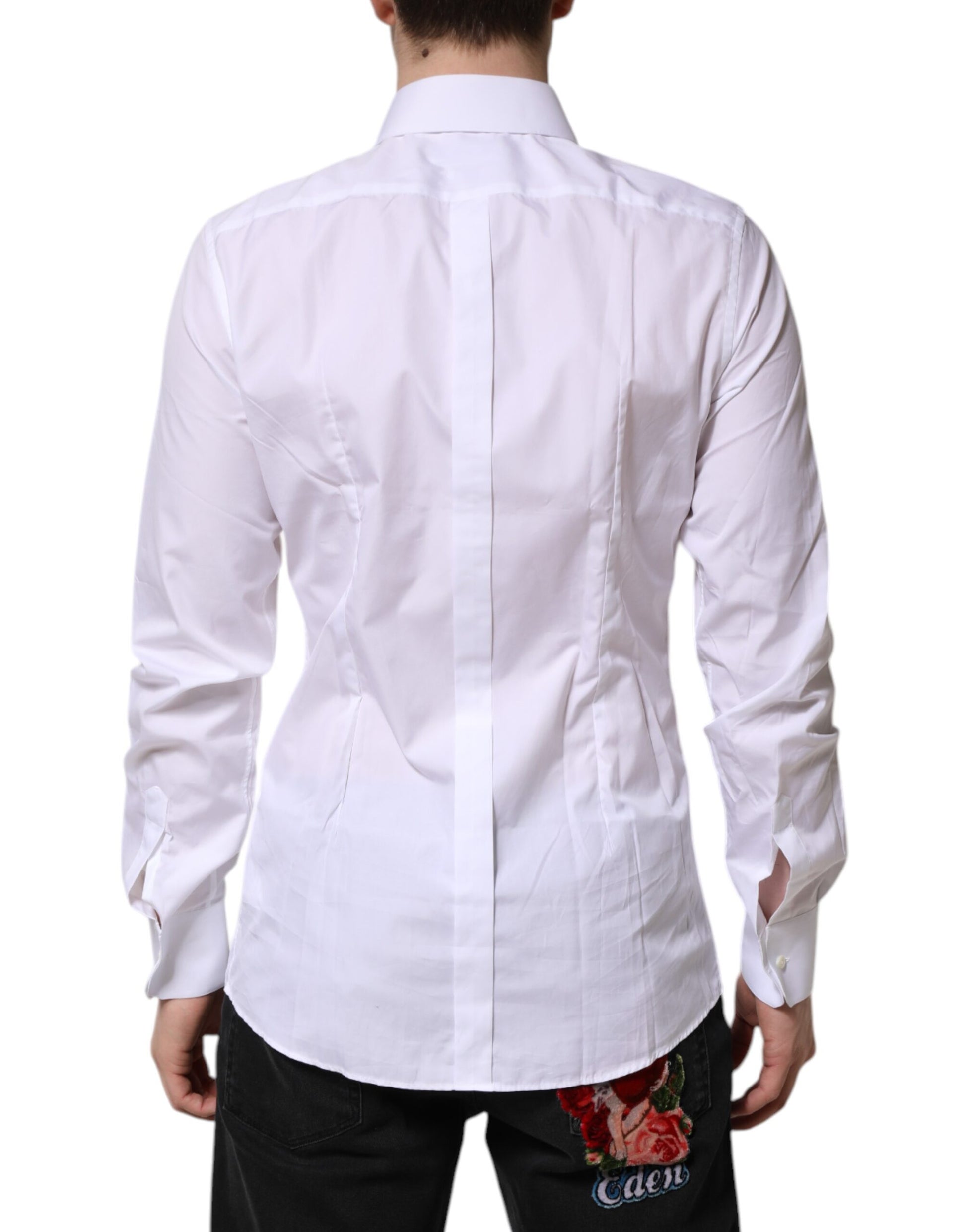 White GOLD Long Sleeves Dress Formal Shirt