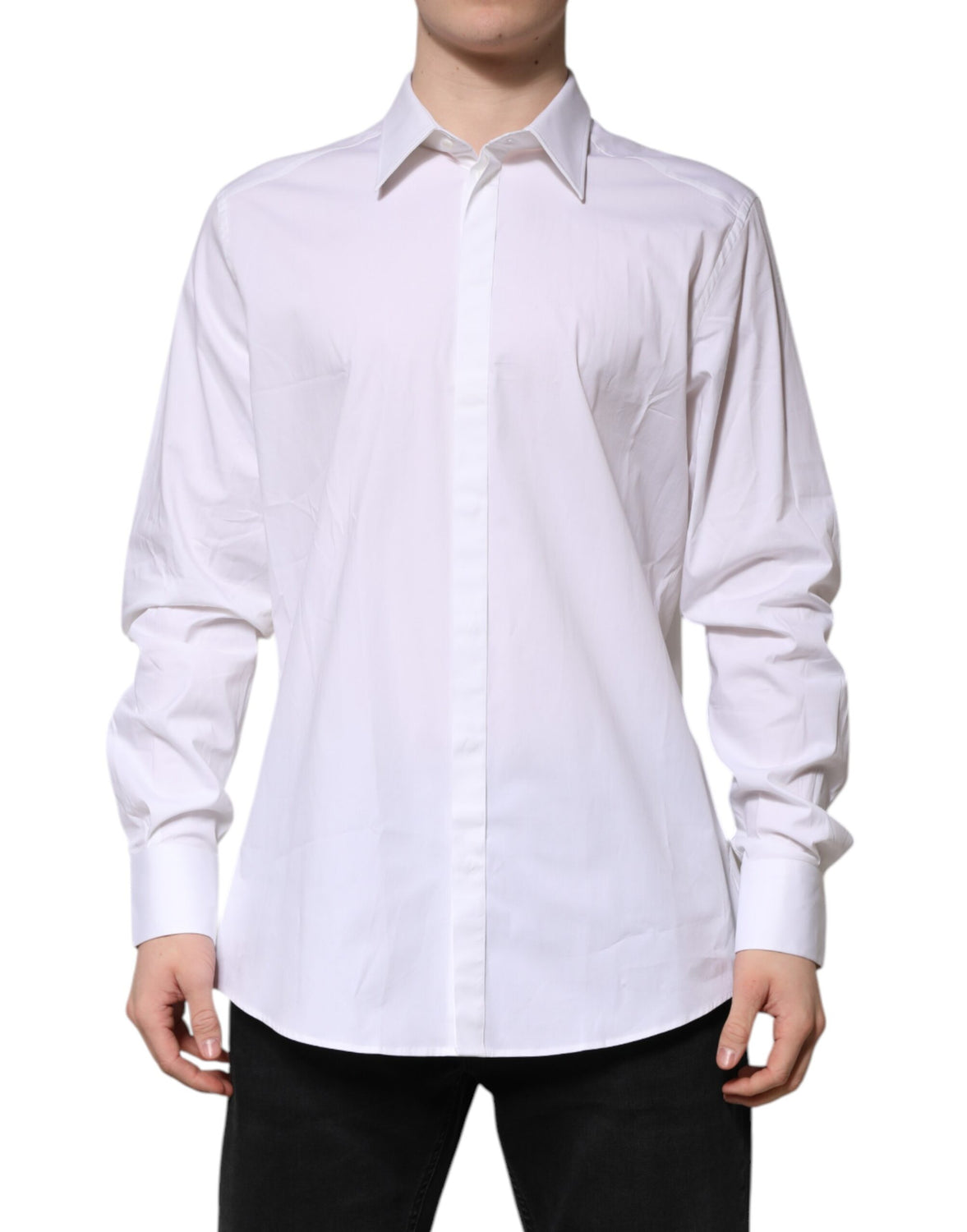 White MARTINI Long Sleeve Dress Formal Shirt