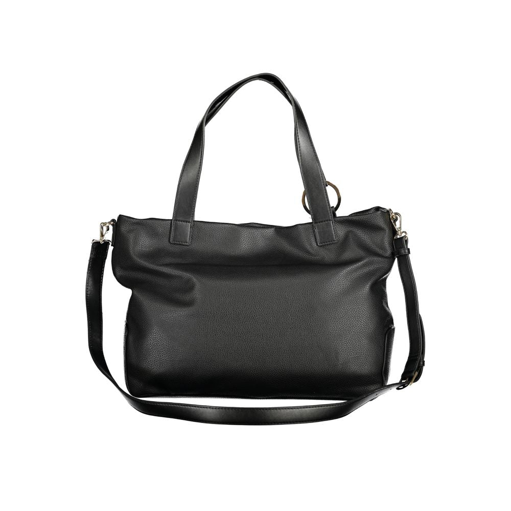 Black Polyethylene Women Handbag