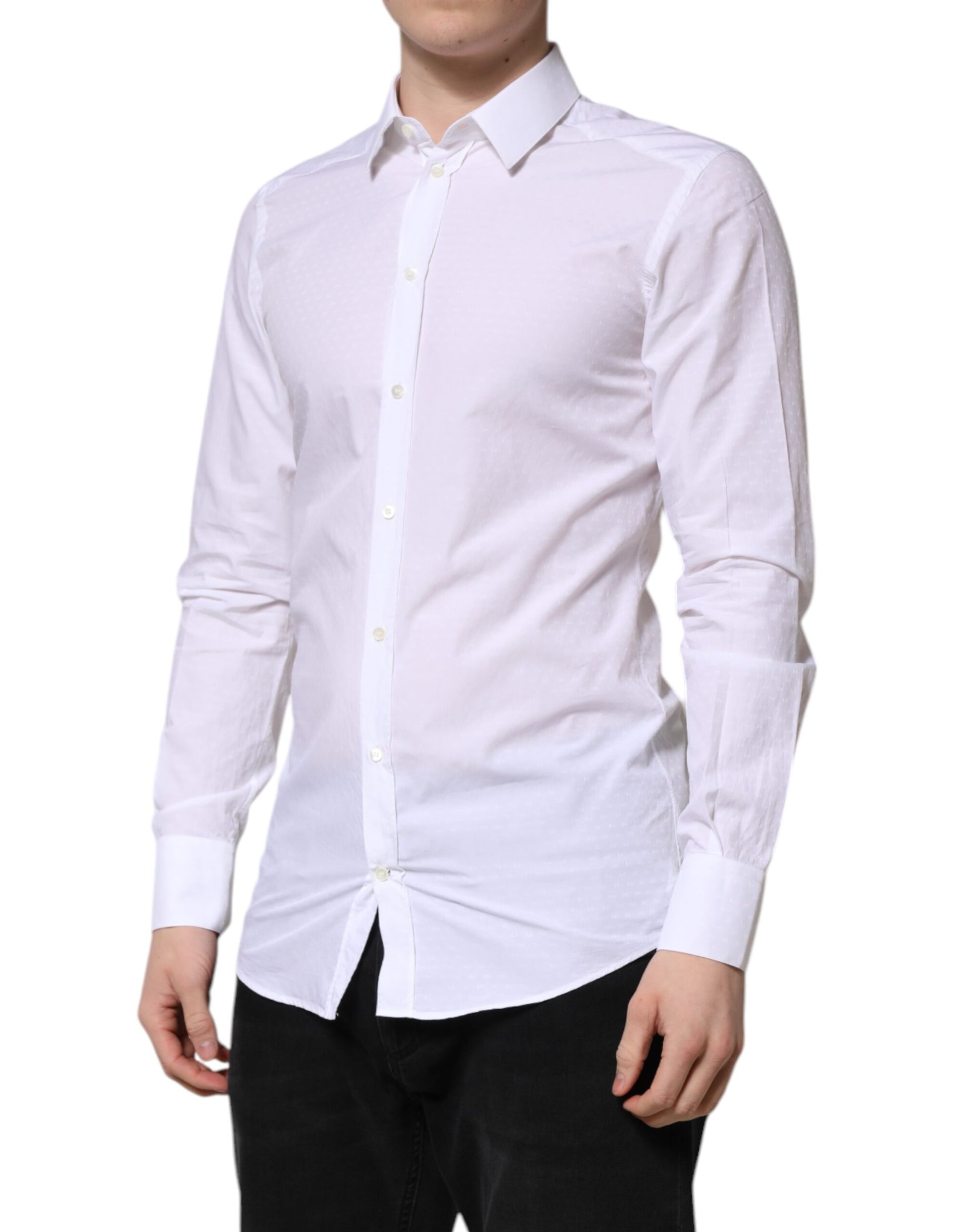 White GOLD Long Sleeve Dress Men Formal Shirt
