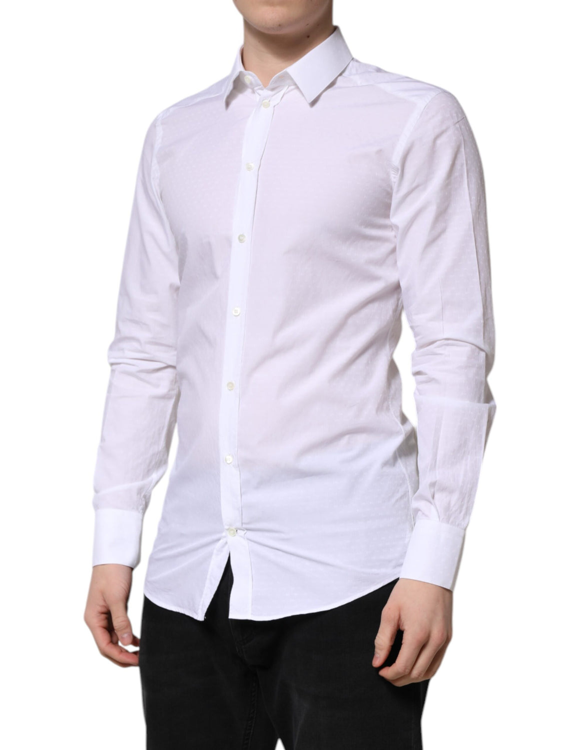 White GOLD Long Sleeve Dress Men Formal Shirt