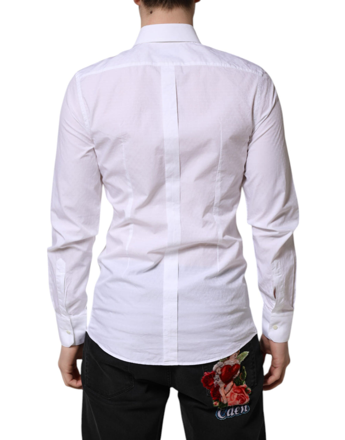 White GOLD Long Sleeve Dress Men Formal Shirt