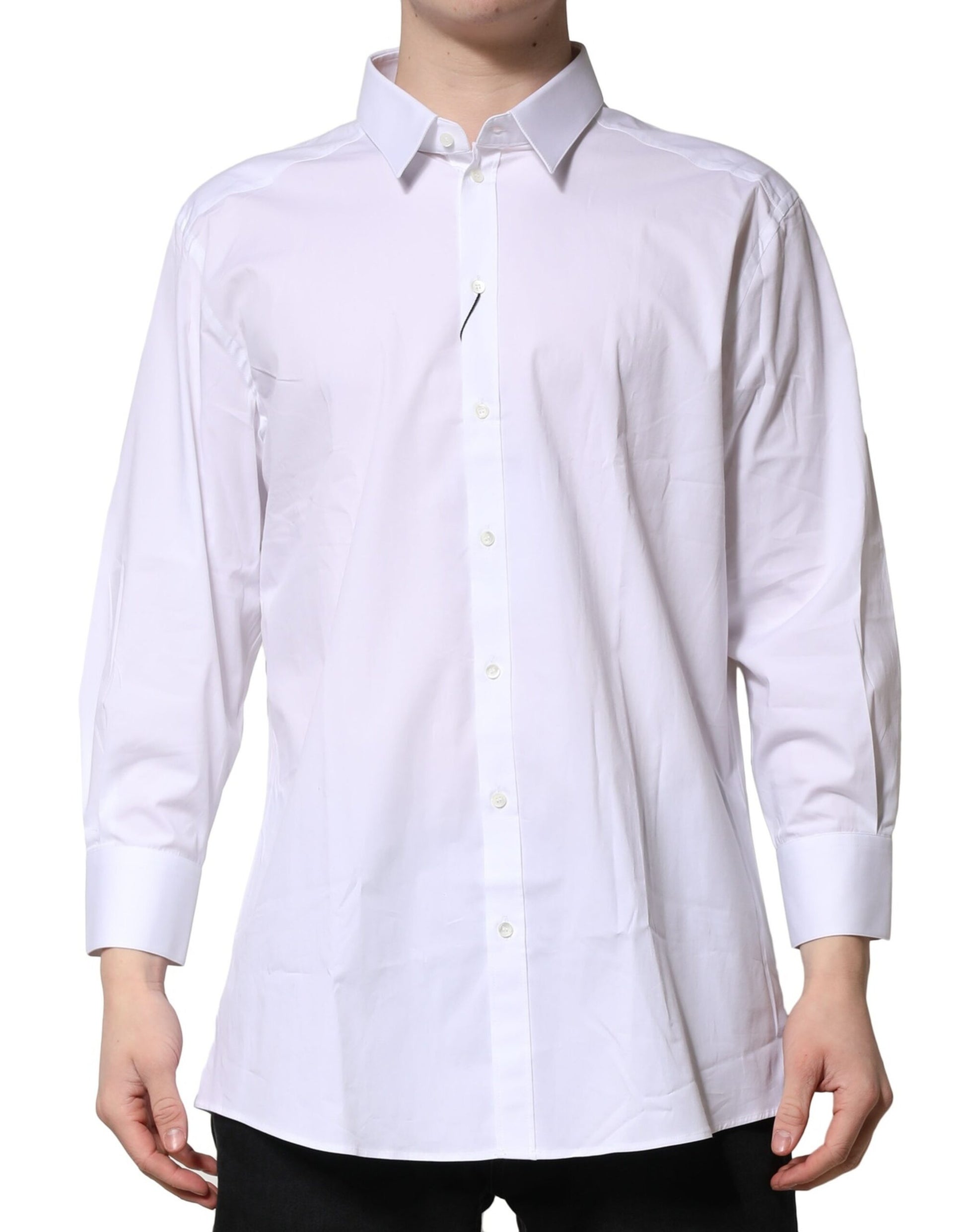 White GOLD Long Sleeve Dress Men Formal Shirt