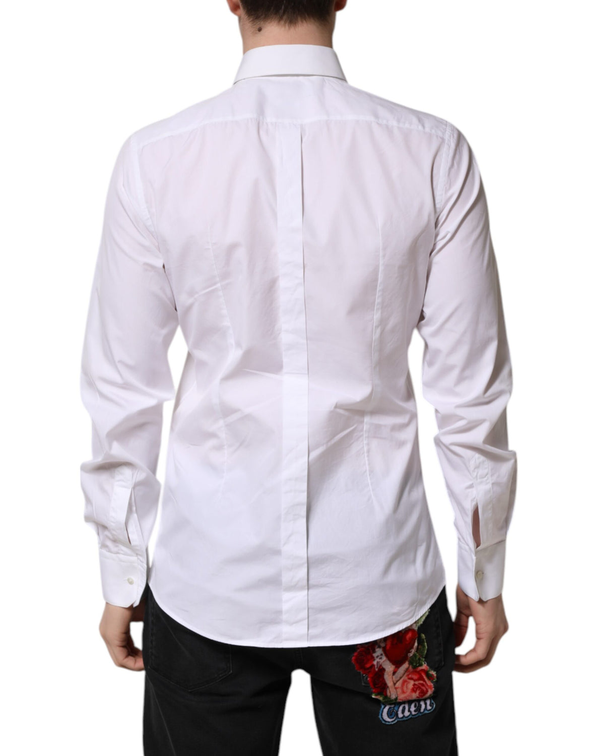 White GOLD Cotton Bib Dress Formal Shirt
