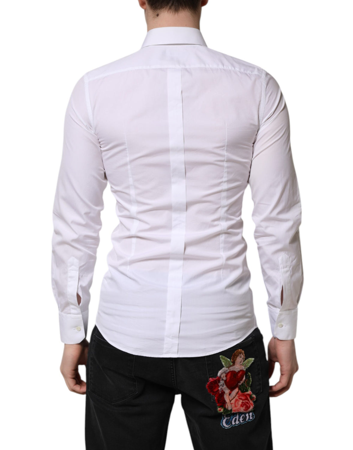 White GOLD Cotton Long Sleeve Men Formal Shirt