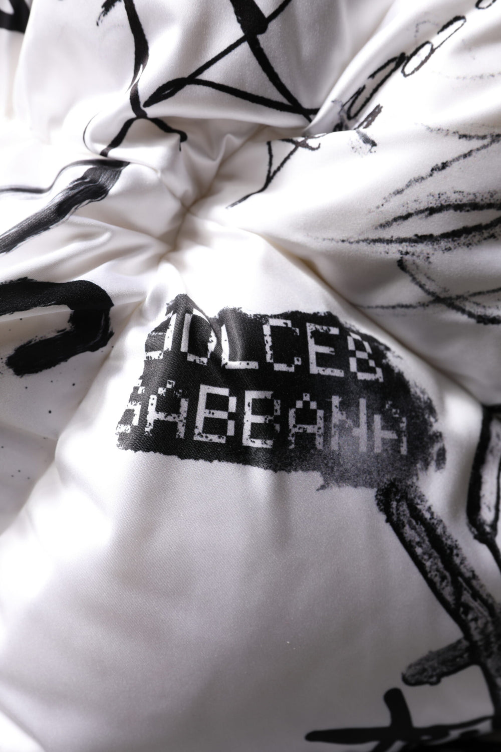 White Polyester Printed Hood Quilted Hat