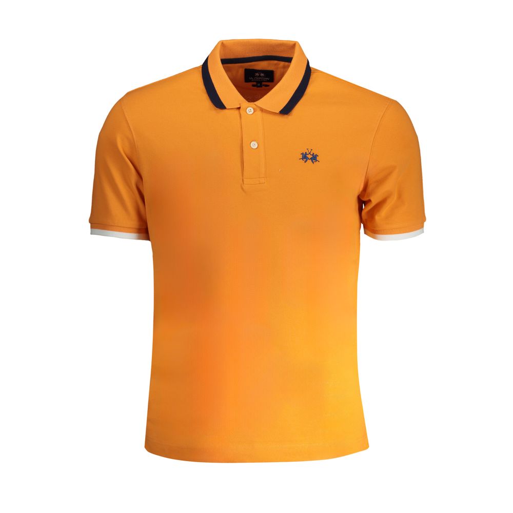 Arancione Cotton Men Polo Shirt
