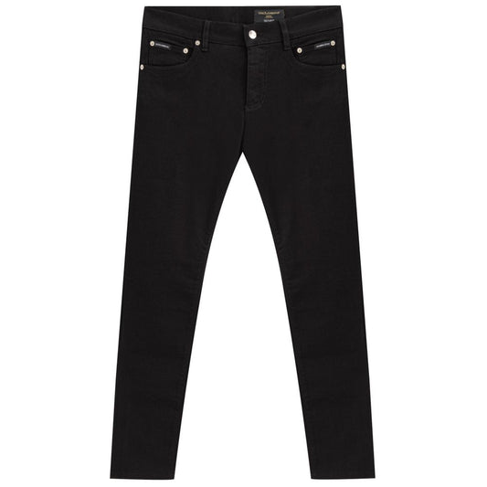 Black Cotton Skinny Jeans